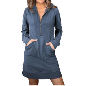 AMAZON Quarter Zip Sweatshirt Dress